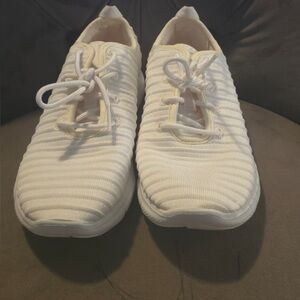 Skechers White Textile Upper